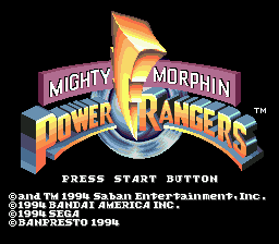 Mighty Morphin Power Rangers Title Screen